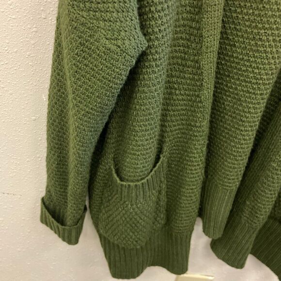 Betseys boutique shop Olive Green Pocket Knit Cardigan small 740 - Picture 3 of 5